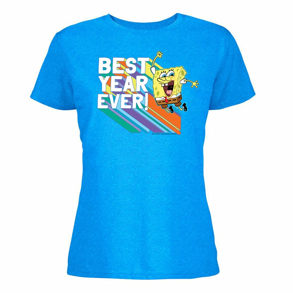 Dtg2go SpongeBob SquarePants Rainbow Best Year Ever Women’s Short Sleeve T-Shirt 1 Dtg2go SpongeBob SquarePants Rainbow Best Year Ever Women’s Short Sleeve T-Shirt