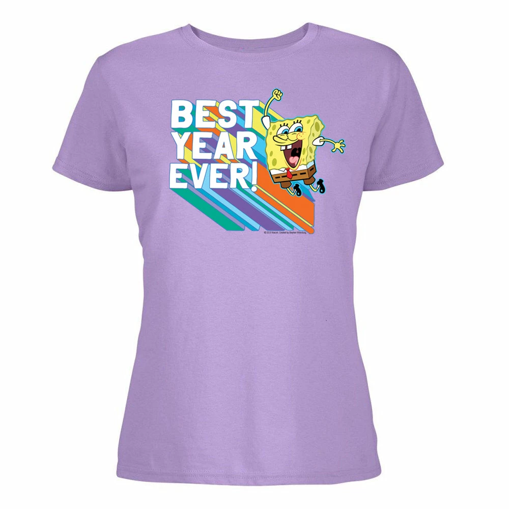 Dtg2go SpongeBob SquarePants Rainbow Best Year Ever Women’s Short Sleeve T-Shirt 2 Dtg2go SpongeBob SquarePants Rainbow Best Year Ever Women’s Short Sleeve T-Shirt