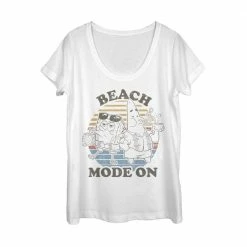 Fifthsun SpongeBob SquarePants Beach Mode Women's Scoop Neck T-Shirt Clothing