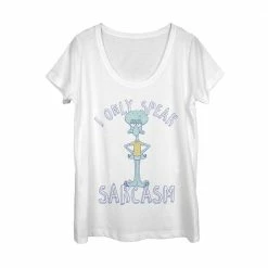 Fifthsun Clothing Squidward Sarcasm Only Women's Scoop Neck T-Shirt