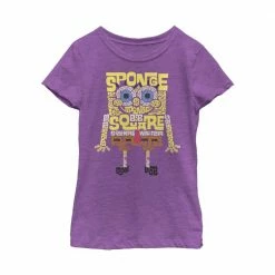 Fifthsun SpongeBob Type Purple Girls Short Sleeve T-Shirt