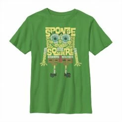 Fifthsun SpongeBob Type Green Kids Short Sleeve T-Shirt Clothing