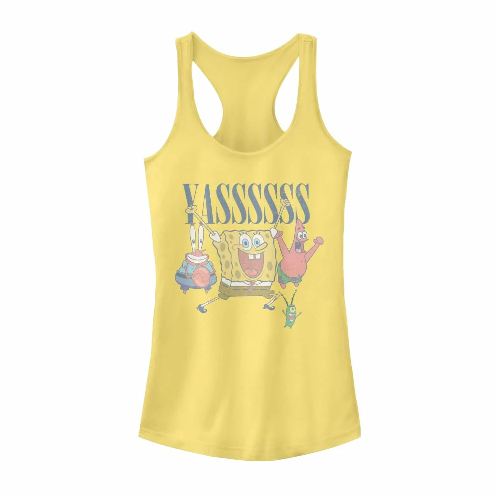 Fifthsun Clothing Yassssss Women's Yellow Racerback Tank 1 Fifthsun Clothing Yassssss Women's Yellow Racerback Tank
