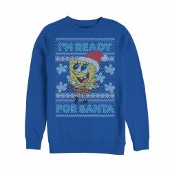 Fifthsun SpongeBob Ready For Santa Crew Neck Sweatshirt Clothing