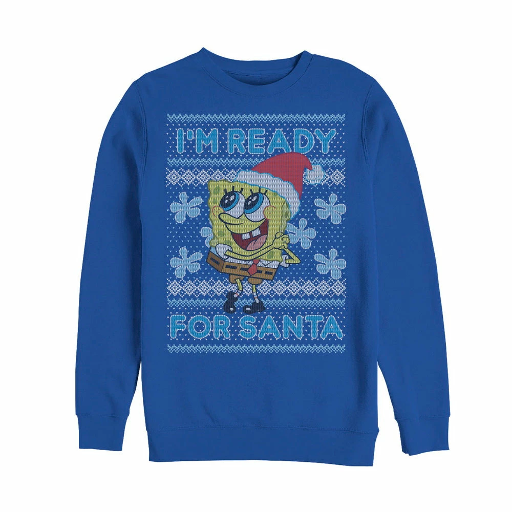 Fifthsun SpongeBob Ready For Santa Crew Neck Sweatshirt Clothing 1 Fifthsun SpongeBob Ready For Santa Crew Neck Sweatshirt Clothing