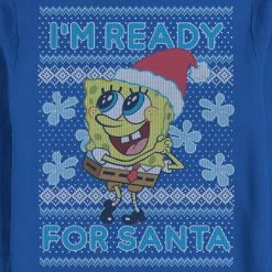 Fifthsun SpongeBob Ready For Santa Crew Neck Sweatshirt Clothing