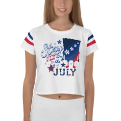 Printful SpongeBob SquarePants 4th Of July Women's Crop T-Shirt