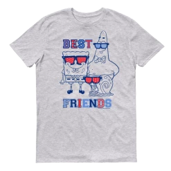 Monster Digital SpongeBob SquarePants Red, White And Blue Best Friends Adult Short Sleeve T-Shirt Clothing 5 Monster Digital SpongeBob SquarePants Red, White And Blue Best Friends Adult Short Sleeve T-Shirt Clothing