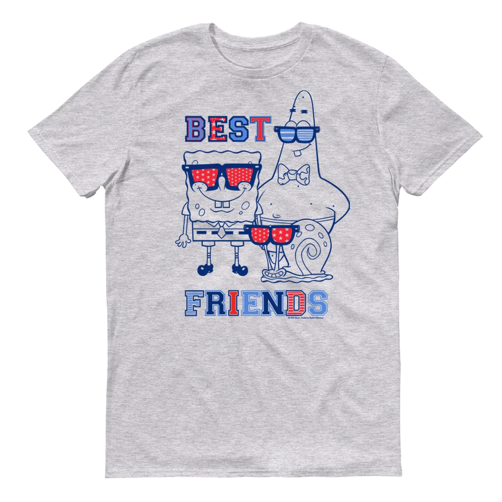 Monster Digital SpongeBob SquarePants Red, White And Blue Best Friends Adult Short Sleeve T-Shirt Clothing 3 Monster Digital SpongeBob SquarePants Red, White And Blue Best Friends Adult Short Sleeve T-Shirt Clothing