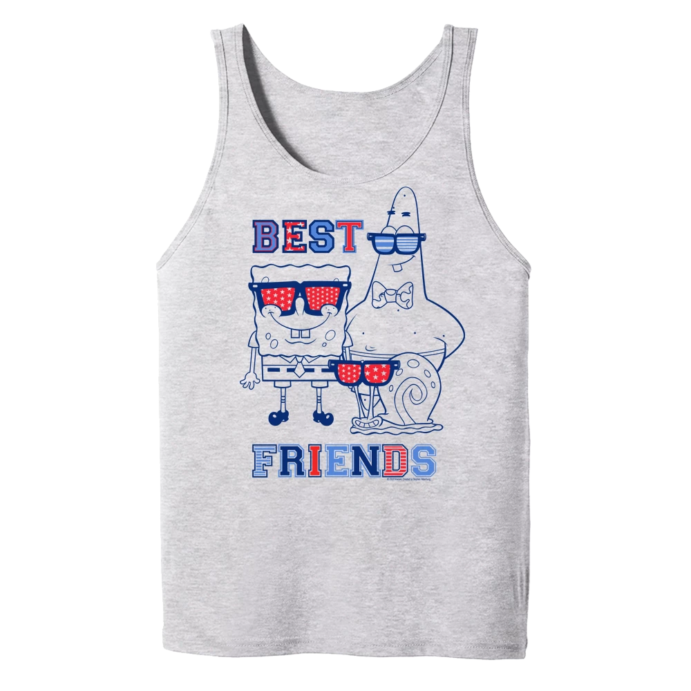 Dtg2go SpongeBob SquarePants Red, White And Blue Best Friends Adult Tank Top 3 Dtg2go SpongeBob SquarePants Red, White And Blue Best Friends Adult Tank Top