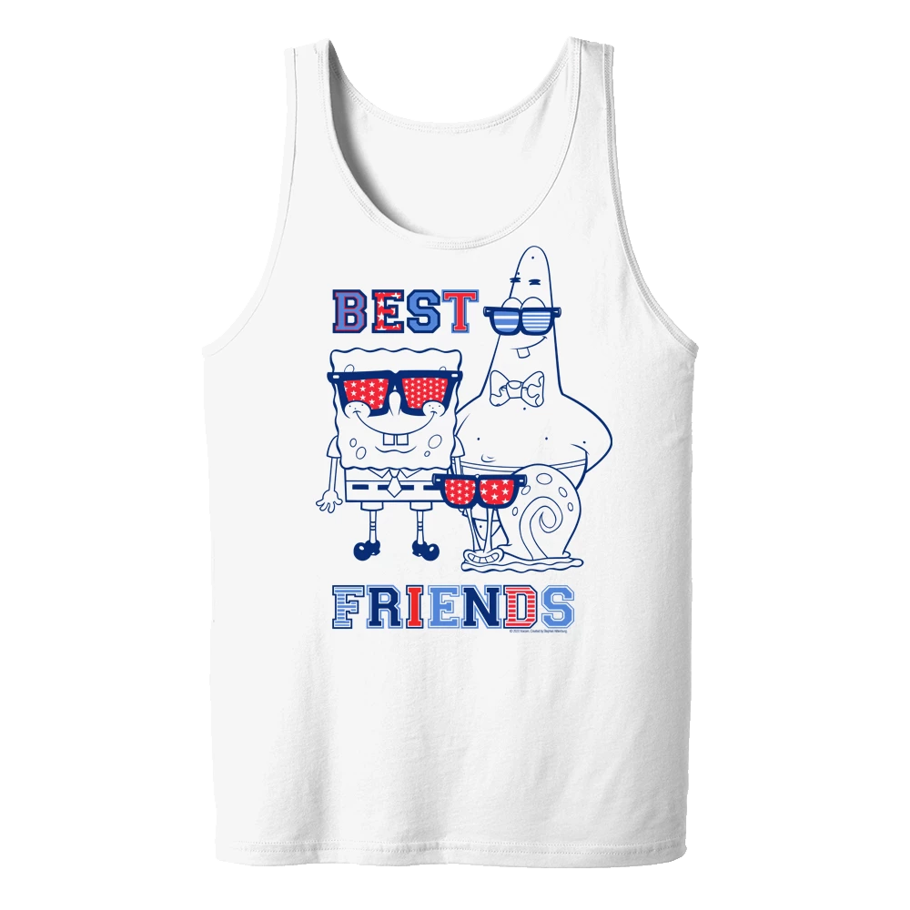 Dtg2go SpongeBob SquarePants Red, White And Blue Best Friends Adult Tank Top 1 Dtg2go SpongeBob SquarePants Red, White And Blue Best Friends Adult Tank Top