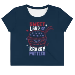 Printful SpongeBob SquarePants The Krusty Krab Land Of Krabby Patties Women's Crop T-Shirt