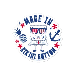 Printful Accessories SpongeBob SquarePants Made In Bikini Bottom Die Cut Sticker