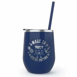 Monetyze-vismark Drinkware SpongeBob SquarePants Made In Bikini Bottom Laser Engraved Tumbler With Straw