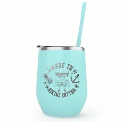 Monetyze-vismark Drinkware SpongeBob SquarePants Made In Bikini Bottom Laser Engraved Tumbler With Straw