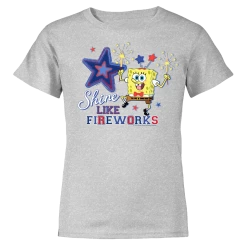 Monster Digital Clothing SpongeBob SquarePants Shine Like Fireworks Kids Short Sleeve T-Shirt