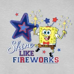 Monster Digital Clothing SpongeBob SquarePants Shine Like Fireworks Kids Short Sleeve T-Shirt
