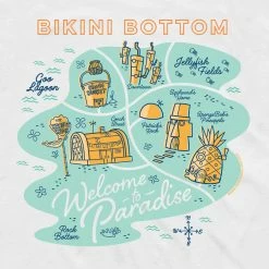 Monster Digital SpongeBob SquarePants Welcome To Paradise Adult Short Sleeve T-Shirt Clothing