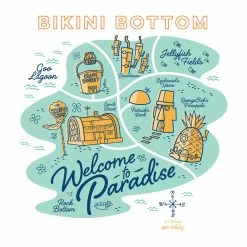 Photomugs SpongeBob SquarePants Welcome To Paradise 20 Oz Screw Top Water Bottle With Straw