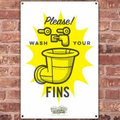 Progift Home & Office SpongeBob SquarePants Wash Your Fins Metal Sign