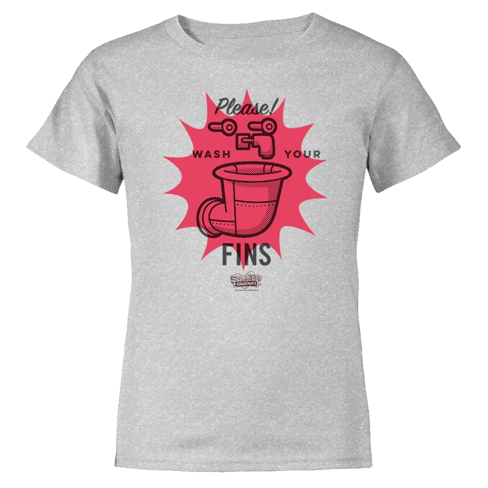 Dtg2go SpongeBob SquarePants Wash Your Fins Kids Short Sleeve T-Shirt Clothing 4 Dtg2go SpongeBob SquarePants Wash Your Fins Kids Short Sleeve T-Shirt Clothing