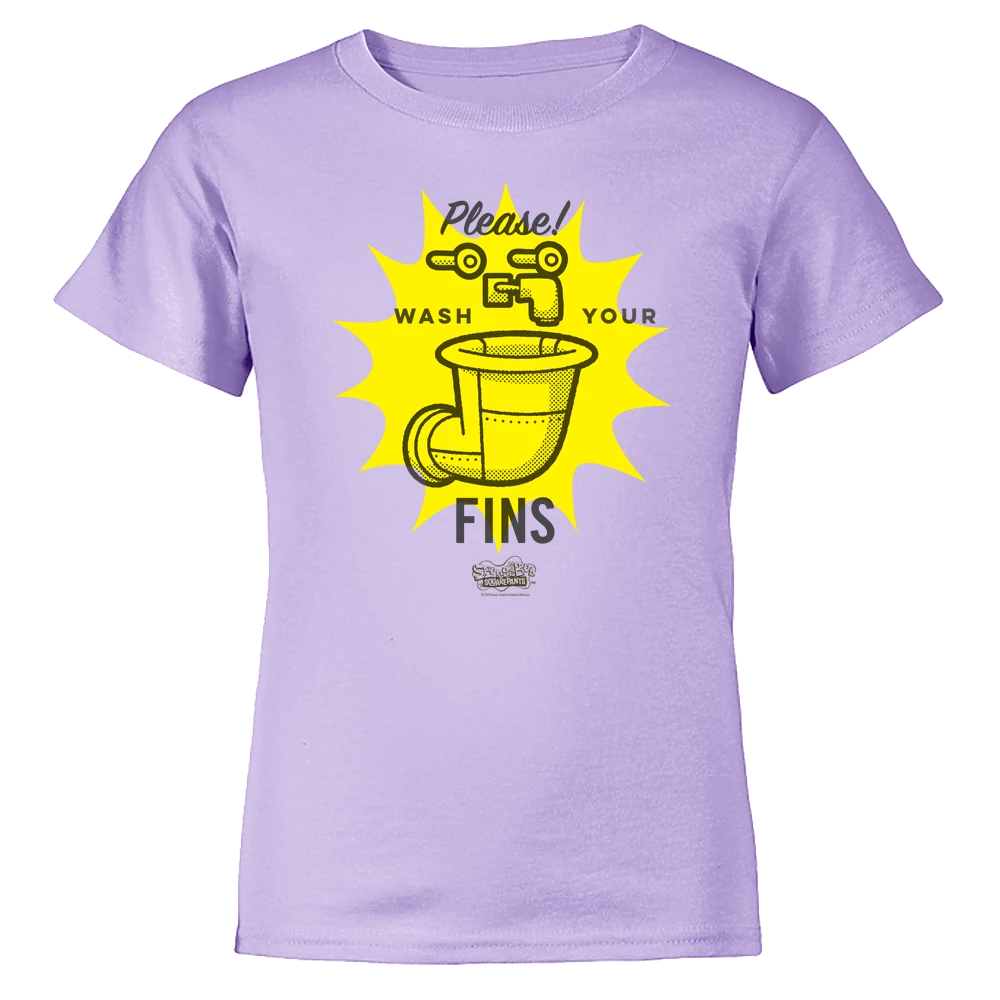 Dtg2go SpongeBob SquarePants Wash Your Fins Kids Short Sleeve T-Shirt Clothing 3 Dtg2go SpongeBob SquarePants Wash Your Fins Kids Short Sleeve T-Shirt Clothing