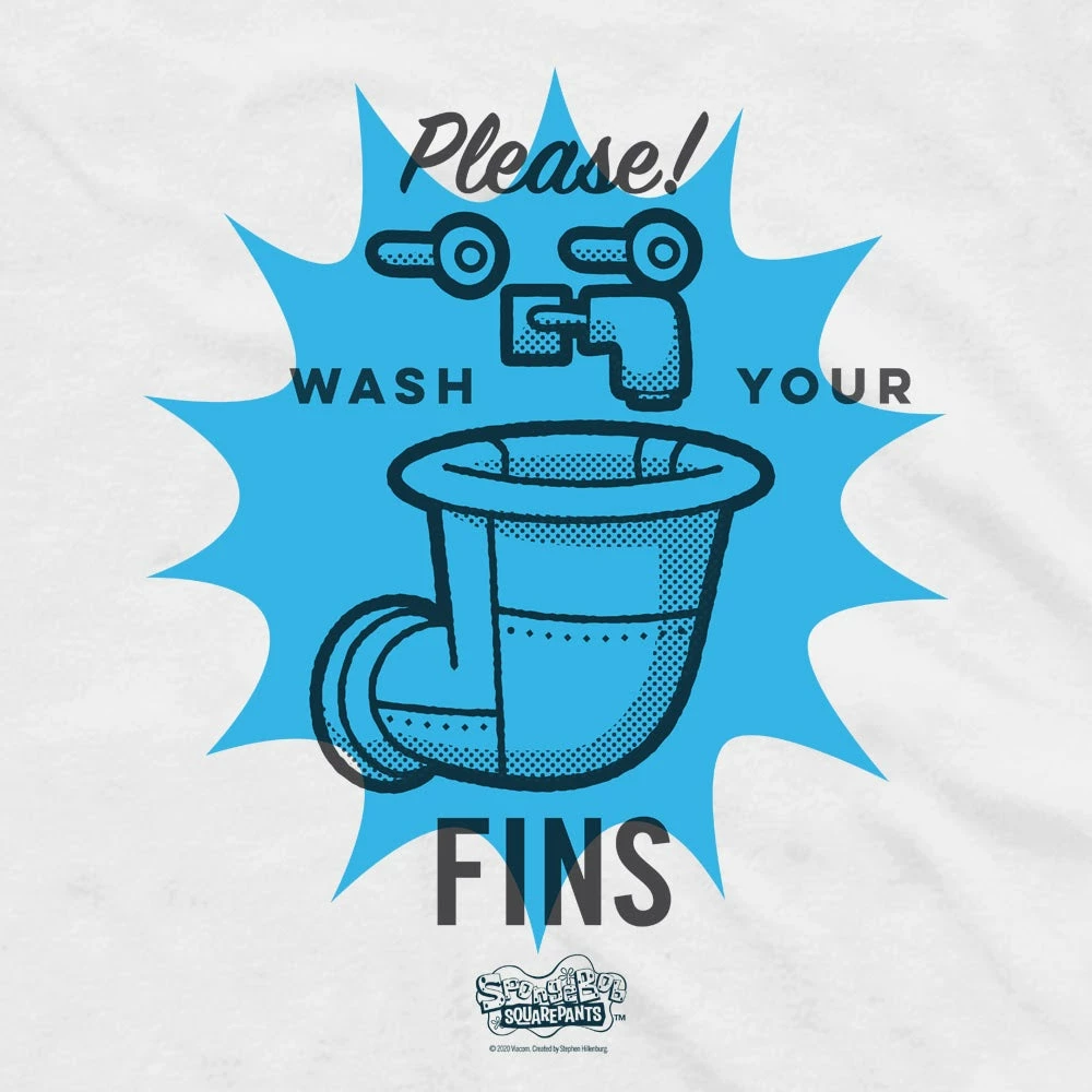 Dtg2go SpongeBob SquarePants Wash Your Fins Kids Short Sleeve T-Shirt Clothing 2 Dtg2go SpongeBob SquarePants Wash Your Fins Kids Short Sleeve T-Shirt Clothing