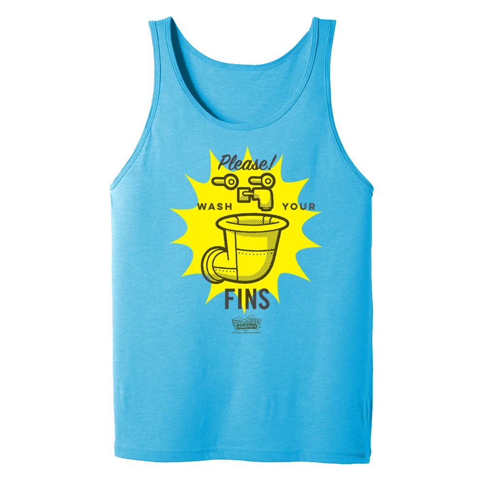 Dtg2go Clothing SpongeBob SquarePants Wash Your Fins Adult Tank Top 4 Dtg2go Clothing SpongeBob SquarePants Wash Your Fins Adult Tank Top