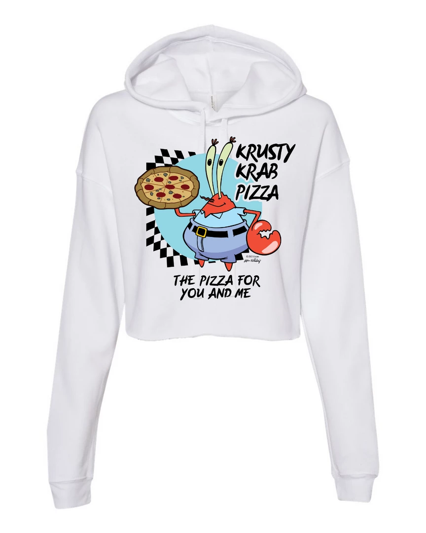 Wild-bobby SpongeBob SquarePants The Krusty Krab Pizza Womens Cropped Fleece Hooded Sweatshirt 1 Wild-bobby SpongeBob SquarePants The Krusty Krab Pizza Womens Cropped Fleece Hooded Sweatshirt