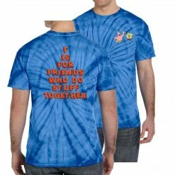 Wild-bobby Clothing SpongeBob SquarePants Do Stuff Together Tie-Dye Short Sleeve T-Shirt