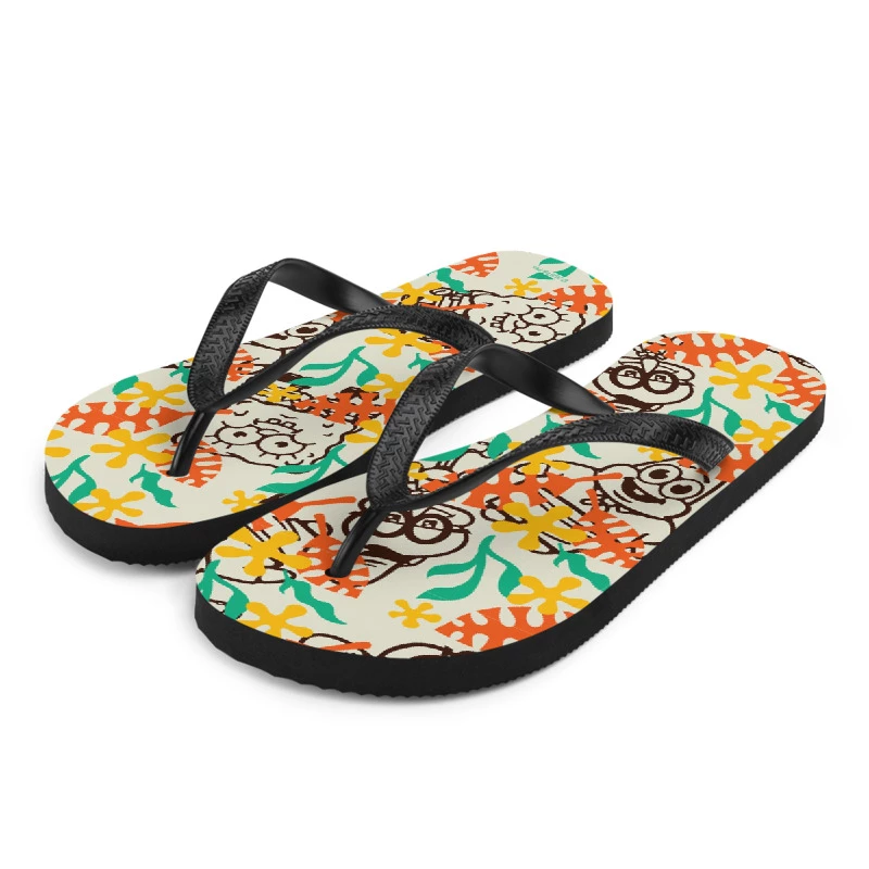 Printful SpongeBob SquarePants Sponge On The Run Camp Coral Floral Adult Flip Flops 3 Printful SpongeBob SquarePants Sponge On The Run Camp Coral Floral Adult Flip Flops
