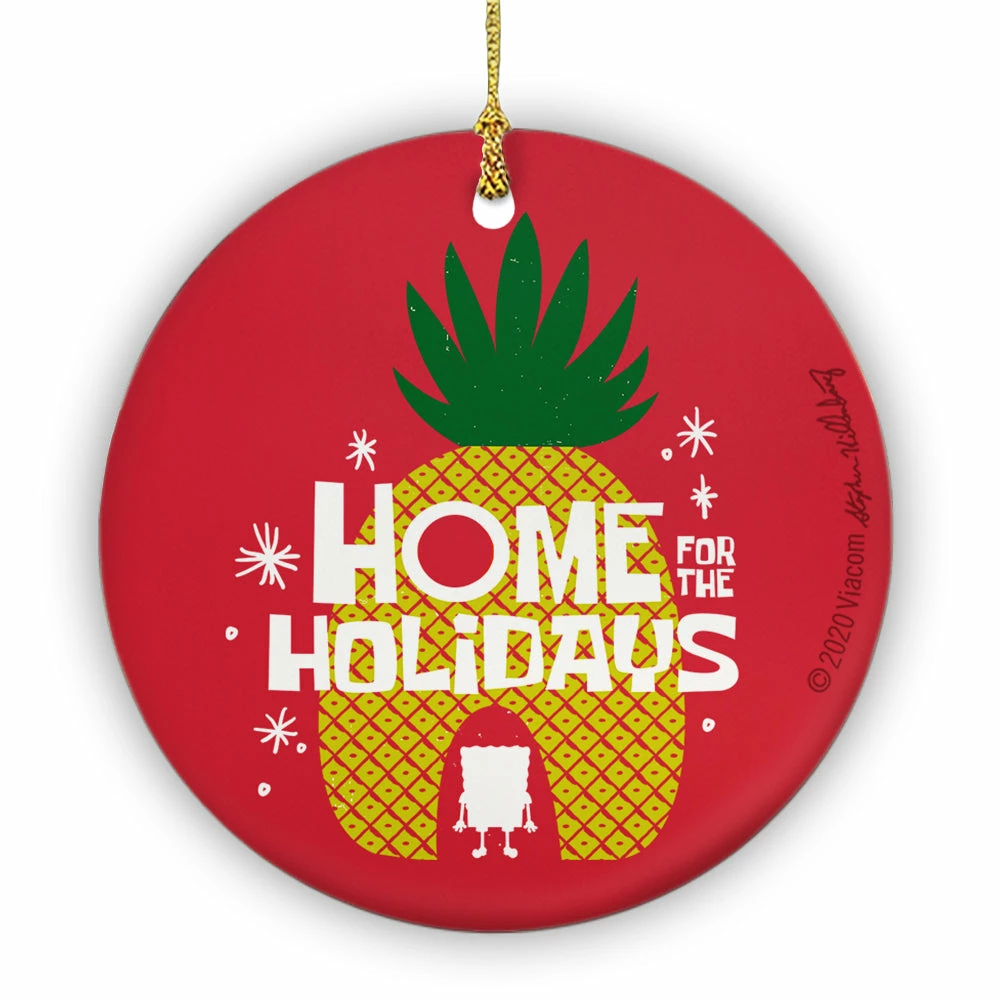 Photomugs Home & Office SpongeBob SquarePants Home For The Holidays Round Ceramic Ornament 2 Photomugs Home & Office SpongeBob SquarePants Home For The Holidays Round Ceramic Ornament