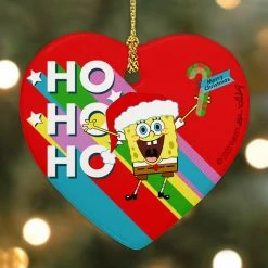 Photomugs SpongeBob SquarePants Ho Ho Ho Ceramic Heart Ornament Home & Office