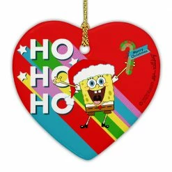 Photomugs SpongeBob SquarePants Ho Ho Ho Ceramic Heart Ornament Home & Office