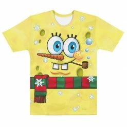 Printful SpongeBob Snowman Short Sleeve T-Shirt