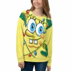 Printful SpongeBob Holiday Festive Crew Neck Sweatshirt
