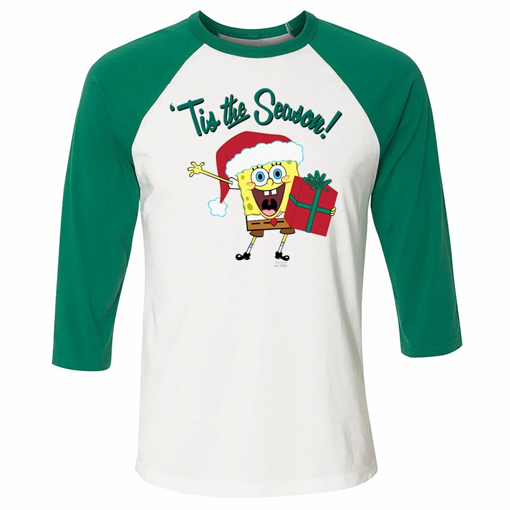 Dtg2go Clothing SpongeBob 'Tis The Season 3/4 Sleeve Baseball T-Shirt 1 Dtg2go Clothing SpongeBob 'Tis The Season 3/4 Sleeve Baseball T-Shirt