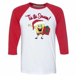 Dtg2go Clothing SpongeBob 'Tis The Season 3/4 Sleeve Baseball T-Shirt 5 Dtg2go Clothing SpongeBob 'Tis The Season 3/4 Sleeve Baseball T-Shirt