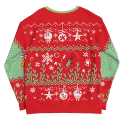 Printful2 SpongeBob SquarePants Krabby Christmas Ugly Holiday Unisex Crew Neck Sweatshirt