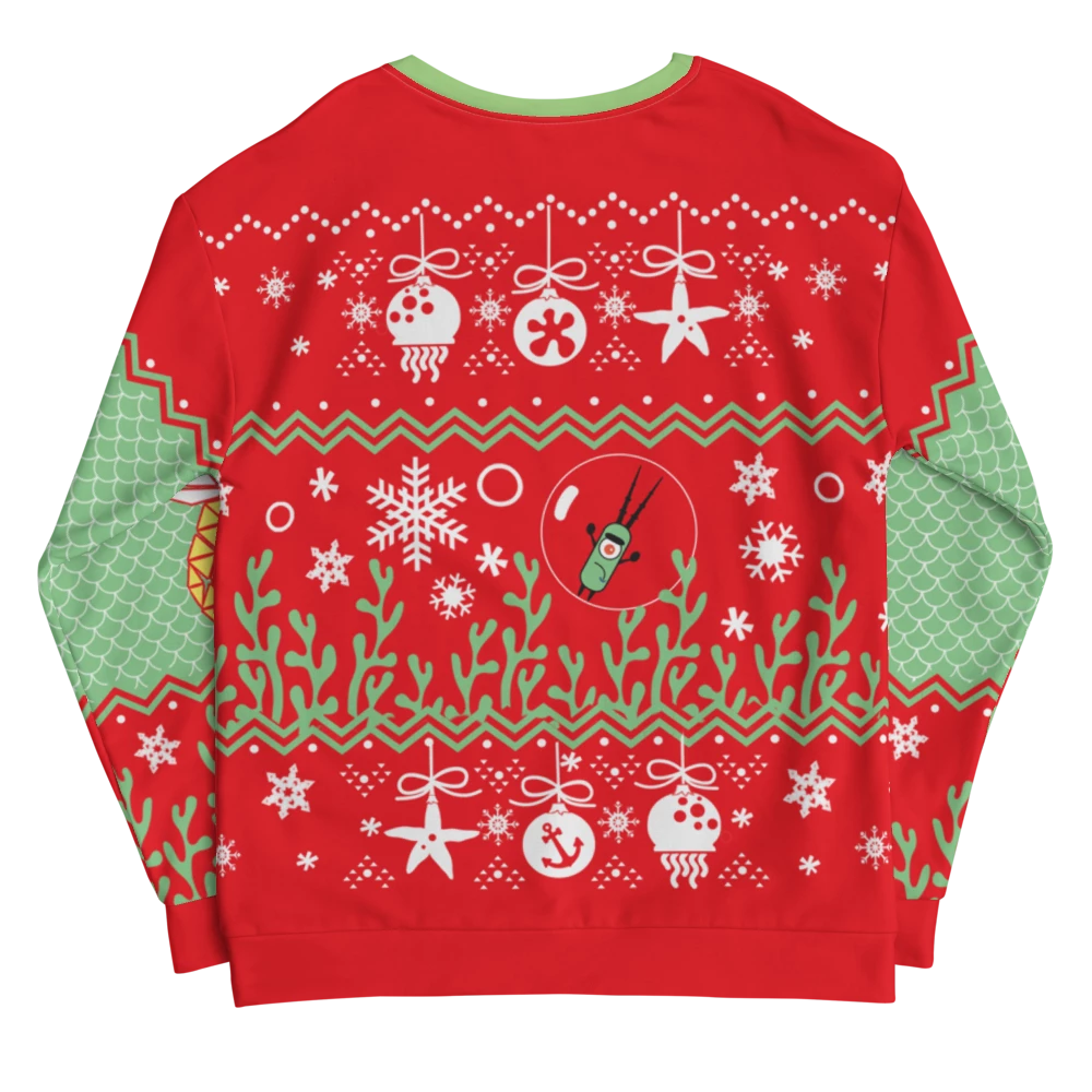 Printful2 SpongeBob SquarePants Krabby Christmas Ugly Holiday Unisex Crew Neck Sweatshirt 2 Printful2 SpongeBob SquarePants Krabby Christmas Ugly Holiday Unisex Crew Neck Sweatshirt