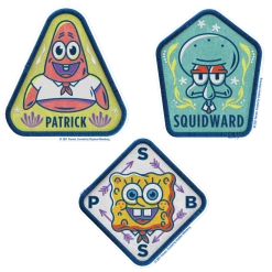 SpongeBob SquarePants Shop SpongeBob Kamp Koral Character Badge Stickers Pack Of 3