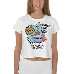 Printful SpongeBob SquarePants The Krusty Krab Pizza Women's Crop T-Shirt