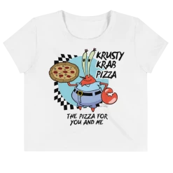 Printful SpongeBob SquarePants The Krusty Krab Pizza Women's Crop T-Shirt