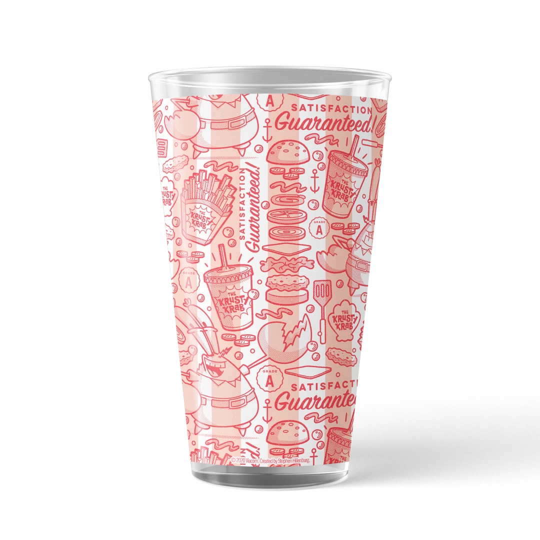 Photomugs The Krusty Krab Satisfaction Guaranteed 17 Oz Drinking Glass 1 Photomugs The Krusty Krab Satisfaction Guaranteed 17 Oz Drinking Glass