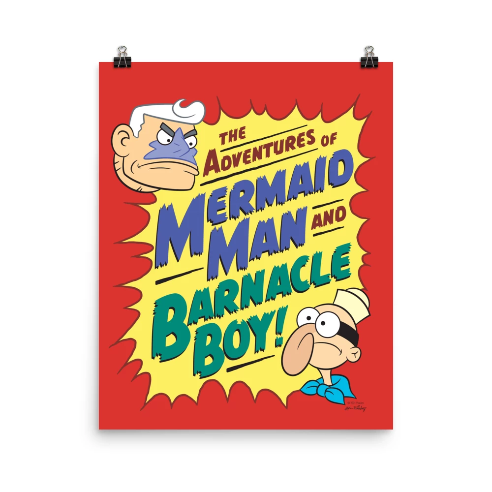 Circlegraphics SpongeBob SquarePants Mermaidman And Barnacleboy Comic Premium Satin Poster 1 Circlegraphics SpongeBob SquarePants Mermaidman And Barnacleboy Comic Premium Satin Poster