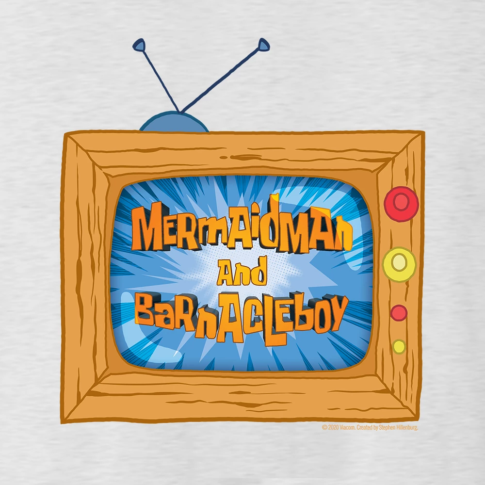 Monster Digital Clothing SpongeBob SquarePants Mermaidman And Barnacleboy TV Men's Tri-Blend T-Shirt 2 Monster Digital Clothing SpongeBob SquarePants Mermaidman And Barnacleboy TV Men's Tri-Blend T-Shirt