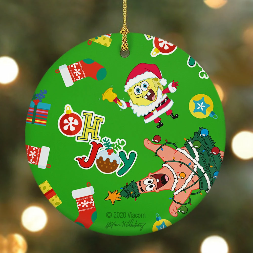 Photomugs SpongeBob SquarePants Oh Joy Pattern Round Ceramic Ornament Home & Office 2 Photomugs SpongeBob SquarePants Oh Joy Pattern Round Ceramic Ornament Home & Office