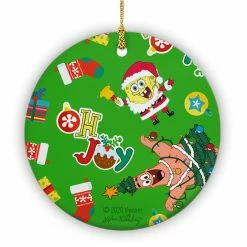 Photomugs SpongeBob SquarePants Oh Joy Pattern Round Ceramic Ornament Home & Office