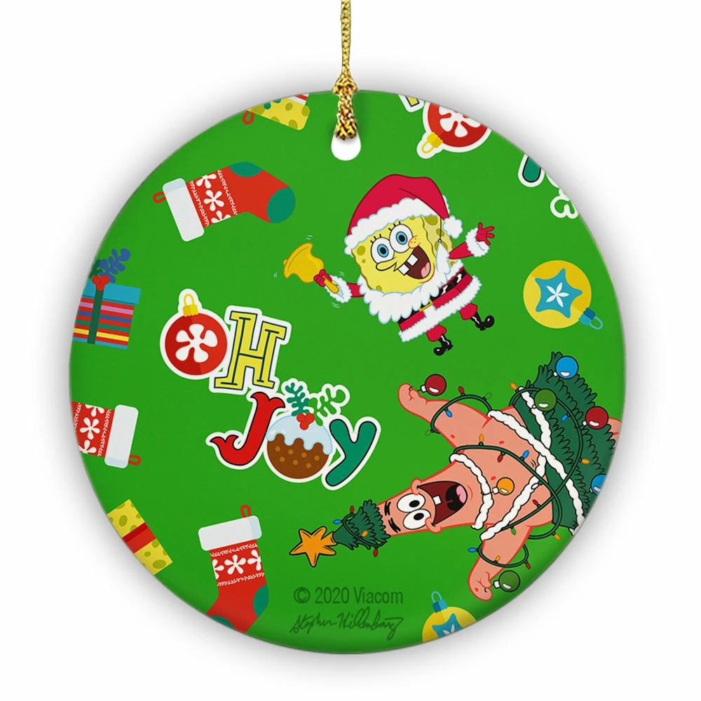 Photomugs SpongeBob SquarePants Oh Joy Pattern Round Ceramic Ornament Home & Office 1 Photomugs SpongeBob SquarePants Oh Joy Pattern Round Ceramic Ornament Home & Office