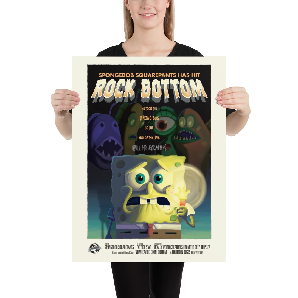Circlegraphics SpongeBob SquarePants Rock Bottom Premium Satin Poster 1 Circlegraphics SpongeBob SquarePants Rock Bottom Premium Satin Poster